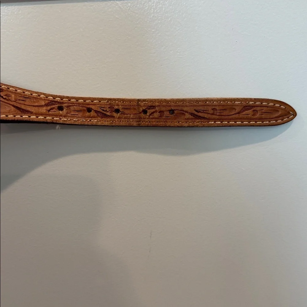 Vintage Texan Brown Leather Belt